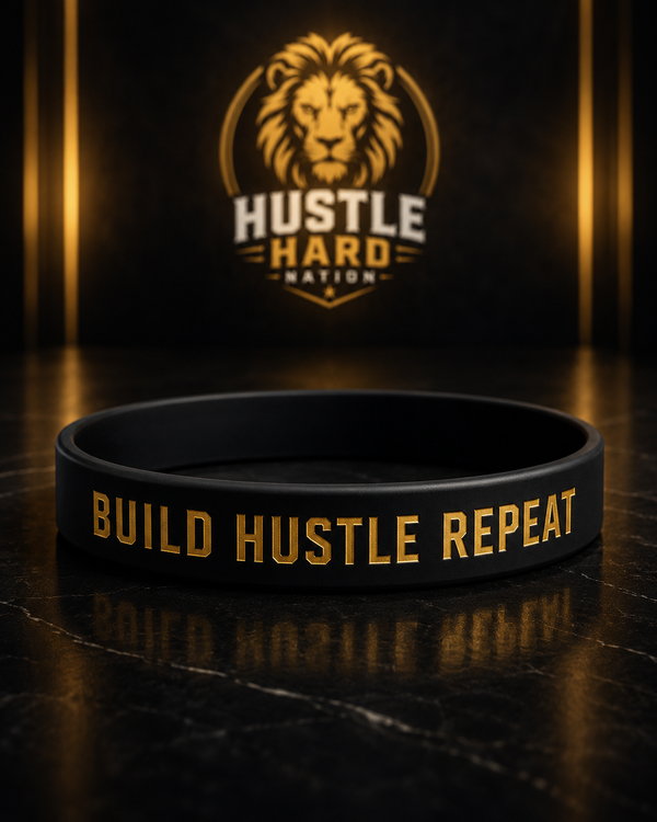 Build. Hustle. Repeat. Motivational Wristband