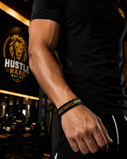 Build. Hustle. Repeat. Motivational Wristband
